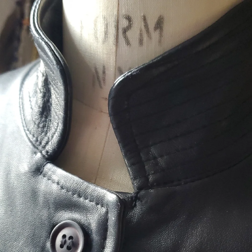 Muubaa Black Leather Jacket for Women - Picture 7 of 10